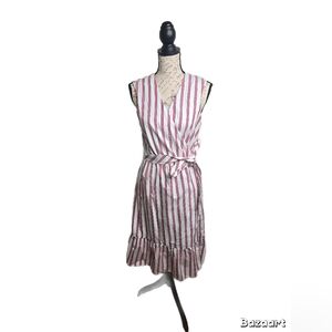 Draper James Pink White Faux Wrap Tank Spring Resort Dress - Size 10